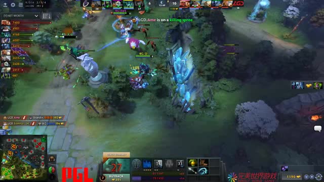 LGD.Maybe's triple kill leads to a team wipe!