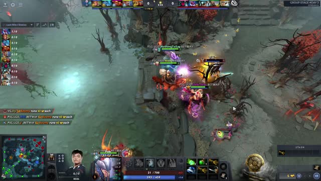 PSG.LGD.NothingToSay takes First Blood on VG.Pyw!