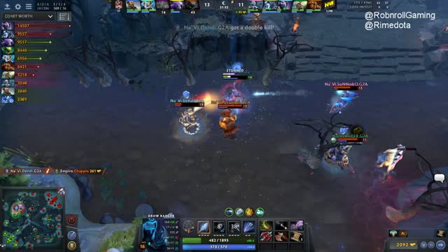 Na`Vi.Dendi's double kill leads to a team wipe!