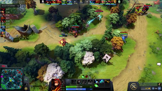 OG.JerAx takes First Blood on Q!