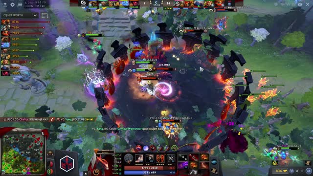 PSG.LGD.Chalice's triple kill leads to a team wipe!
