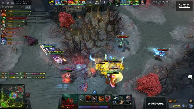 Na`Vi.Dendi's triple kill leads to a team wipe!