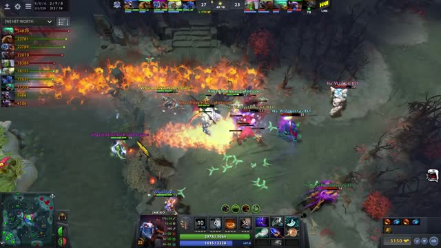 Na`Vi.Dendi gets a double kill!