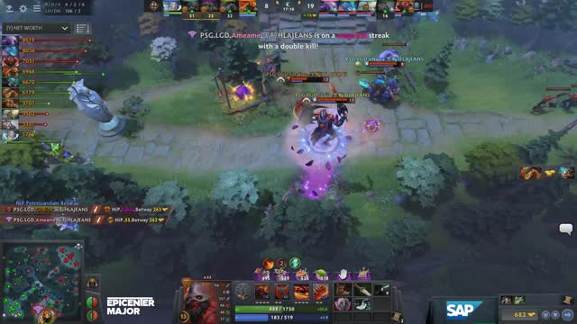 PSG.LGD.Ame's double kill leads to a team wipe!