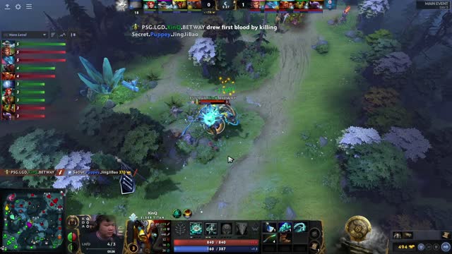 PSG.LGD.XinQ takes First Blood on Secret.Puppey!