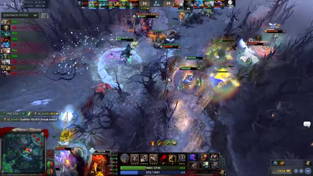 LGD.Maybe's double kill leads to a team wipe!