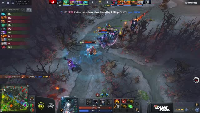 EG.Arteezy takes First Blood on Pandas.Aui_2000!