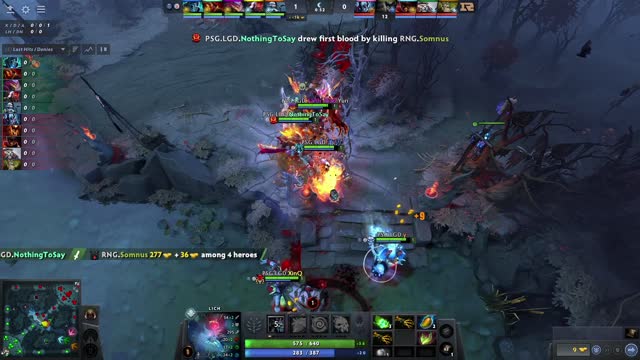 PSG.LGD.NothingToSay takes First Blood on Elephant.Somnus丶M!