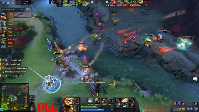 LGD.Maybe's triple kill leads to a team wipe!