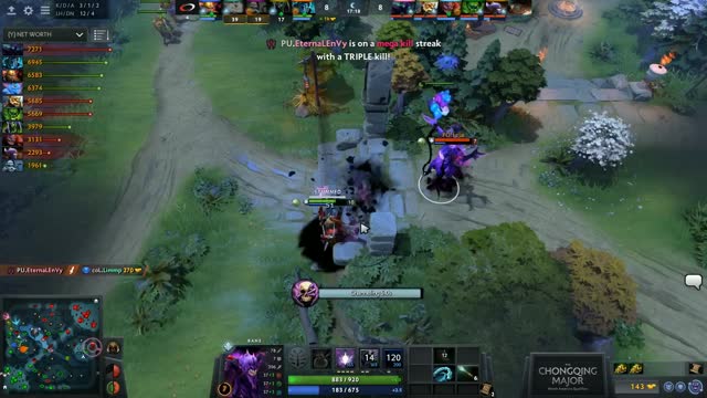 Fnatic.EternaLEnVy's triple kill leads to a team wipe!