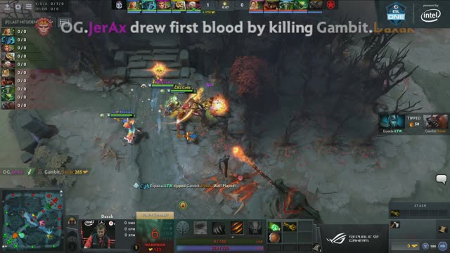 OG.JerAx takes First Blood on Daxak!