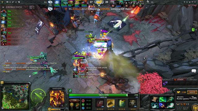 EG.Arteezy gets a triple kill!