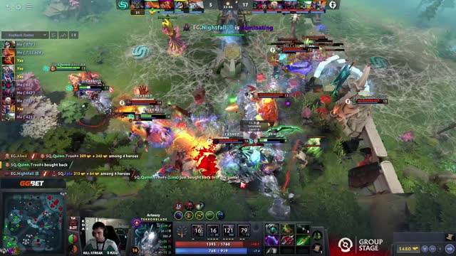 Arteezy's double kill leads to a team wipe!