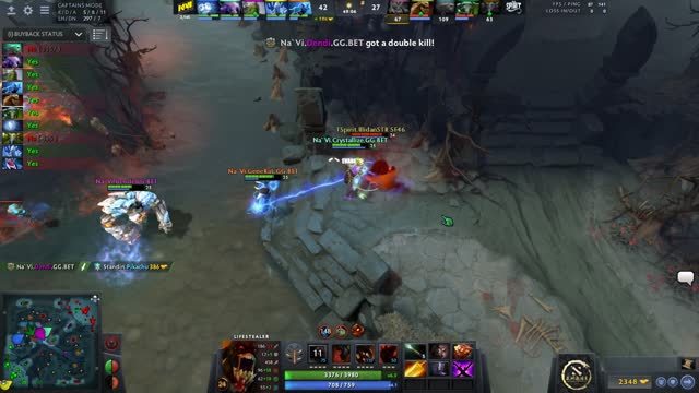 Na`Vi.Dendi's double kill leads to a team wipe!