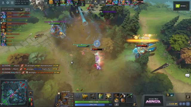 EHOME.XinQ's double kill leads to a team wipe!