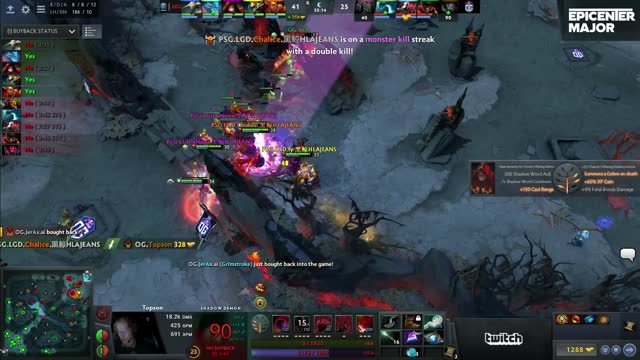 PSG.LGD.Chalice's ultra kill leads to a team wipe!