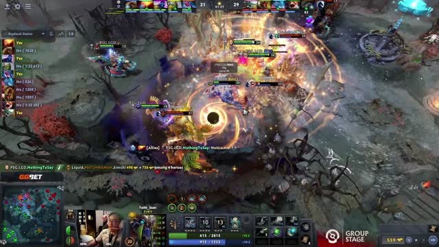 PSG.LGD.NothingToSay's double kill leads to a team wipe!
