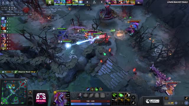 Arteezy takes First Blood on dnm !