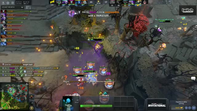 Na`Vi.Dendi's triple kill leads to a team wipe!