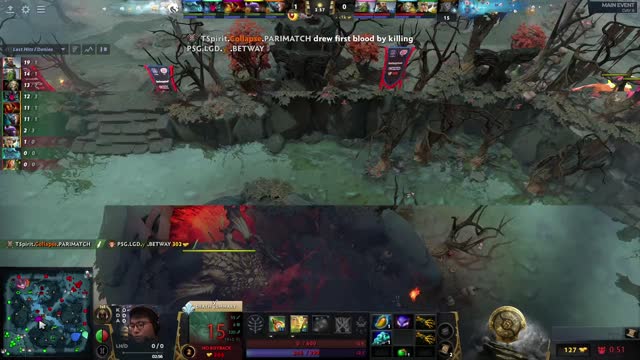 TSpirit.Collapse takes First Blood on PSG.LGD.y`!