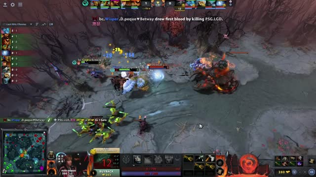 Beastcoast.Wisper takes First Blood on PSG.LGD.Ame!