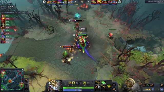 Arteezy takes First Blood on Alliance.Handsken!