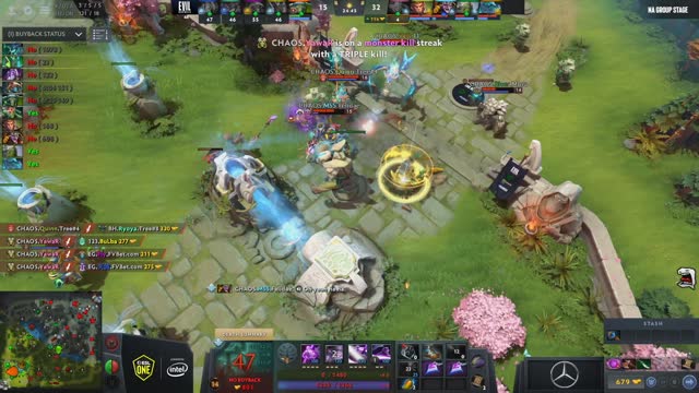 Newbee.Yawar's ultra kill leads to a team wipe!