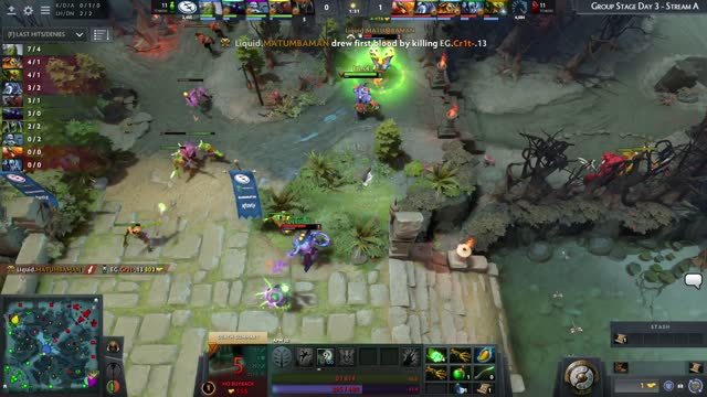 Liquid.MATUMBAMAN takes First Blood on EG.Cr1t-!