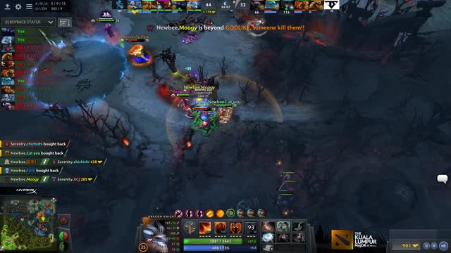 Newbee.uuu9/Moogy gets a triple kill!