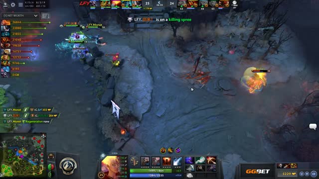 LFY.Monet's double kill leads to a team wipe!