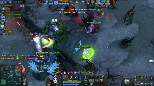 LFY.Monet's double kill leads to a team wipe!