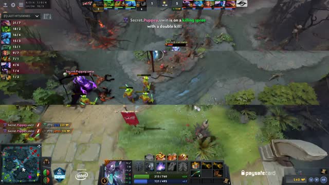 Secret.Puppey gets a double kill!