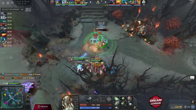 tw.tv/ark_dota takes First Blood on Alliance.33!