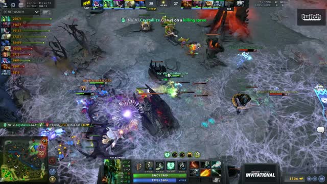 Na`Vi.Dendi's triple kill leads to a team wipe!