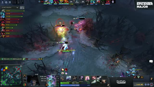 PSG.LGD.Ame's double kill leads to a team wipe!