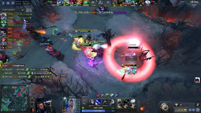 LGD.Maybe's double kill leads to a team wipe!