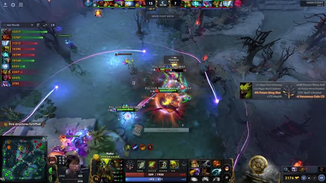 PSG.LGD.NothingToSay kills T1.Kuku!