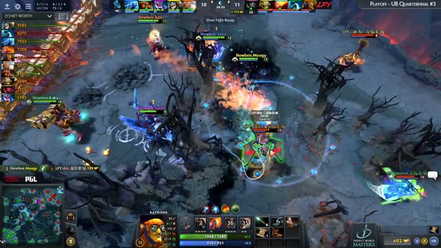 Newbee.uuu9/Moogy's triple kill leads to a team wipe!